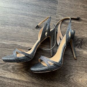 Elegant Silver Strappy Heels